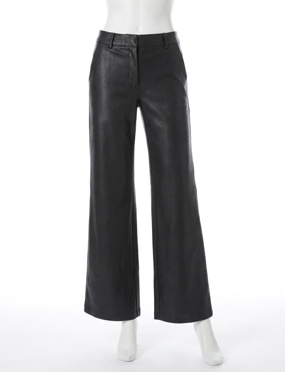 NEW COMMANDO faux leather wide leg trouser in black